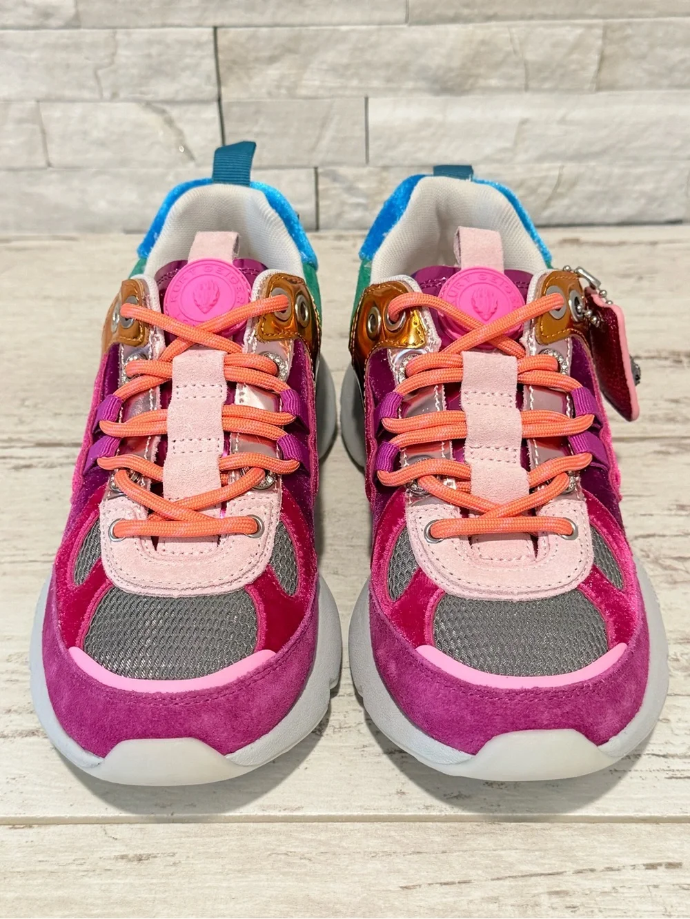KURT GEIGER LONDON Suede Kurt Runner Sneakers Women’s SZ 37EU-7 US RAINBOW New